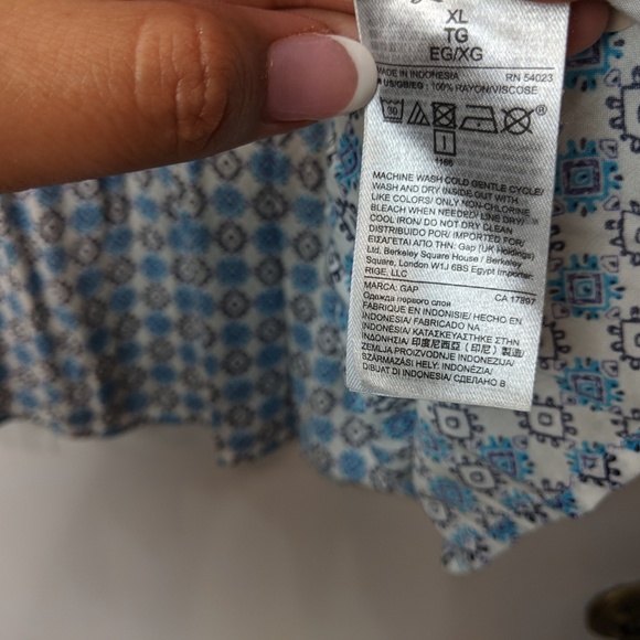 Gap Peplum Tank/White, Blue/Black / Sz XL - Picture 4 of 5